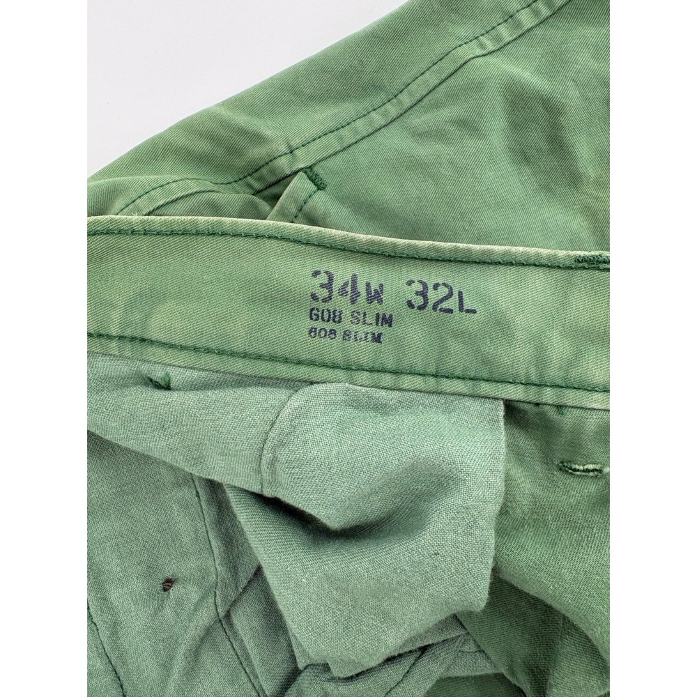 Lands' End Canvas 608 Slim Fit Pants Green Casual Mens Size 34 X 32 - Picture 2 of 8